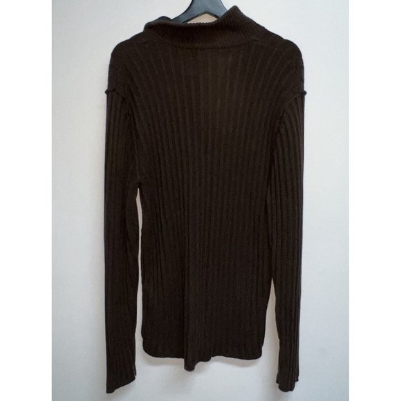 Nautica Jeans Co Mens Ribbed Knit Long Sleeve 1/4 Zip Sweater Size XL Brown - Picture 4 of 7